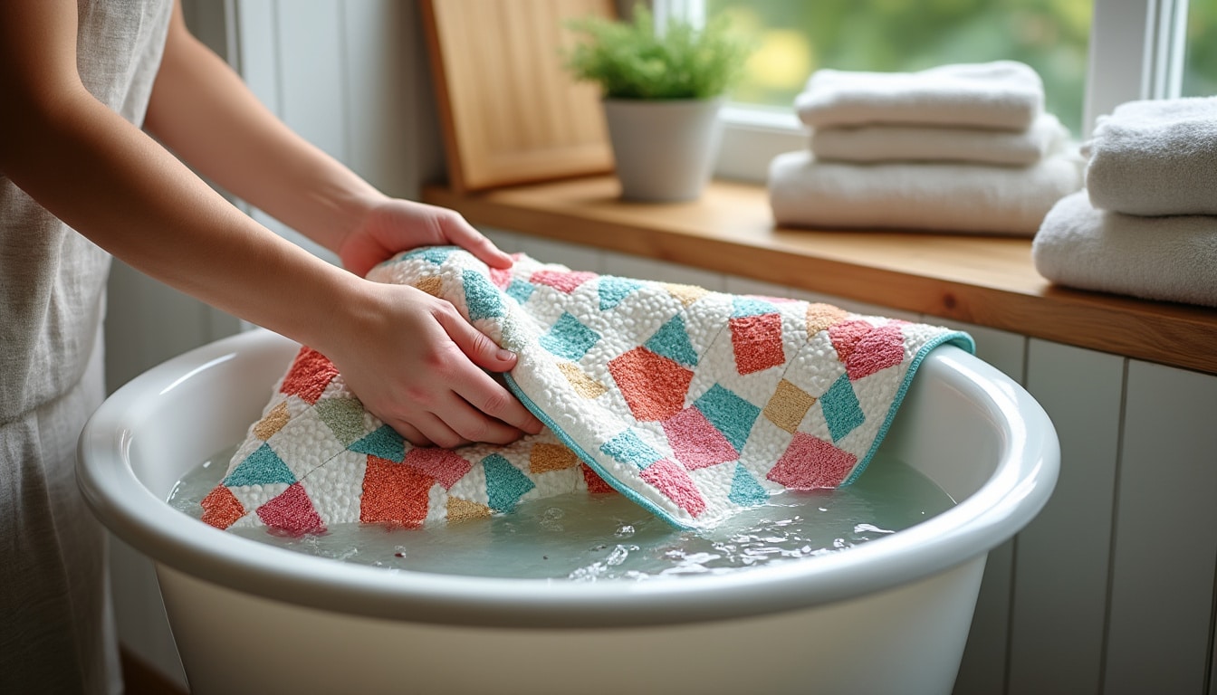 Laver un quilt terminé : le premier lavage